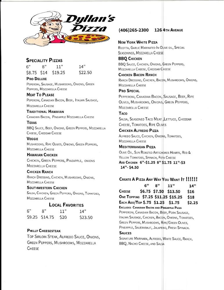 Dyllan's Pizza Menu image 4